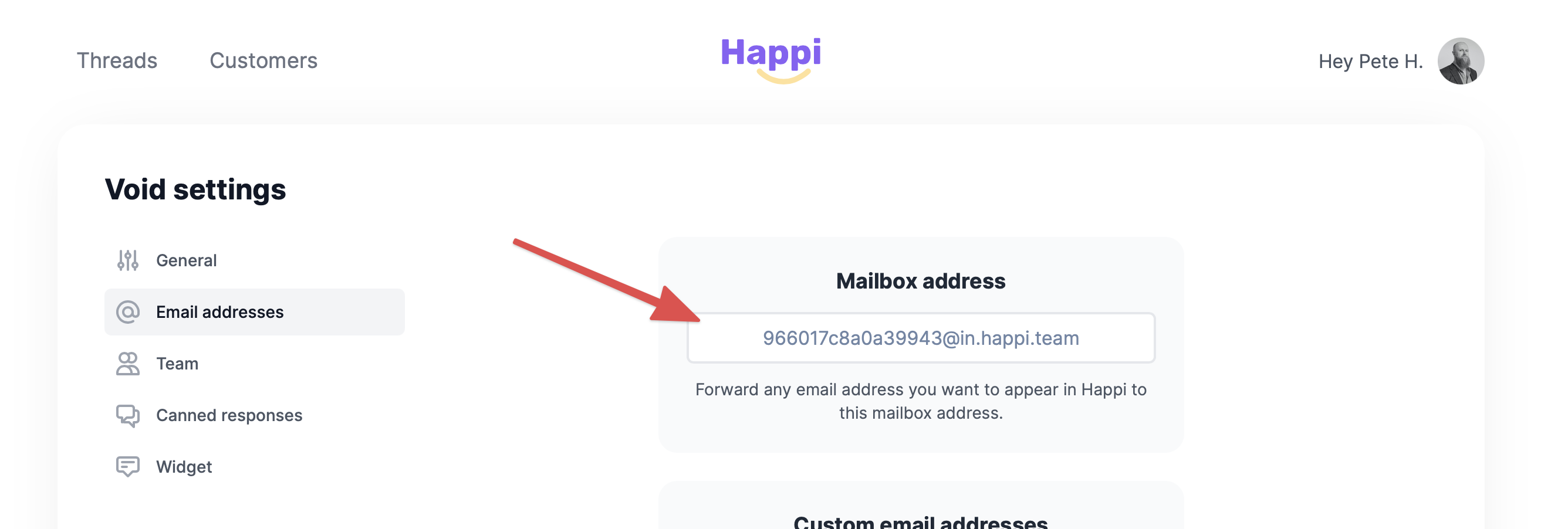 Happi mailbox address